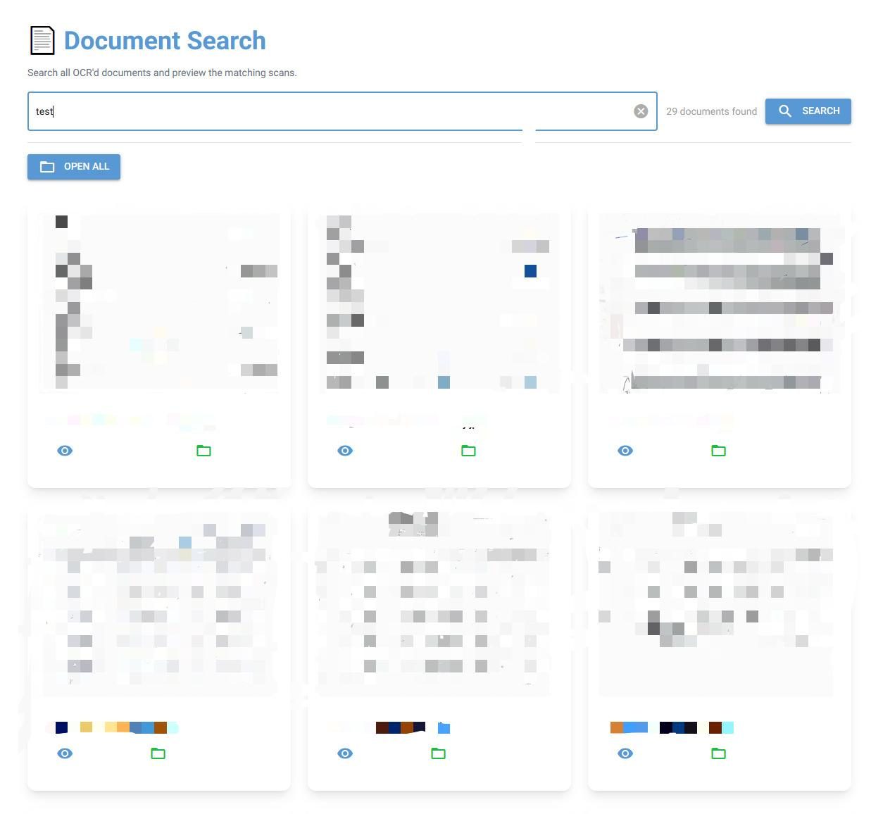 Old UI — OCR document search