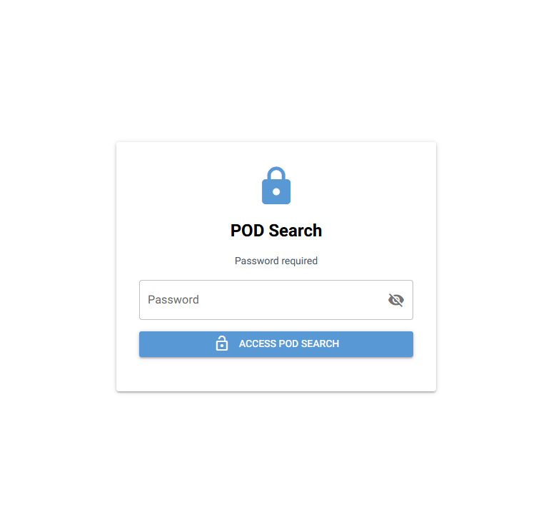 Old UI — POD search login